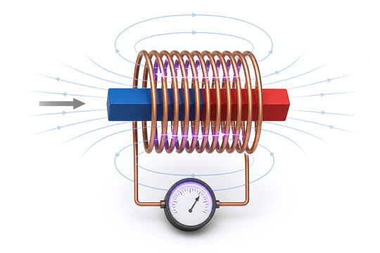 Faraday induction with magnet moving through copper coil