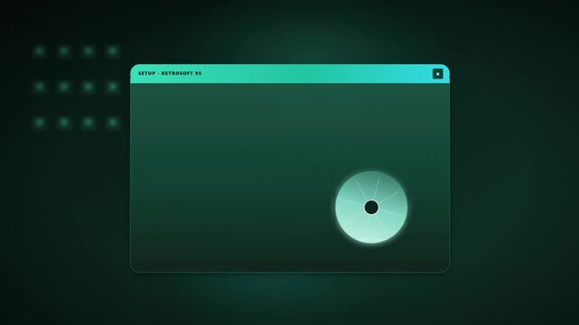 Retro Computer Software Installation Wizard Progress Interface