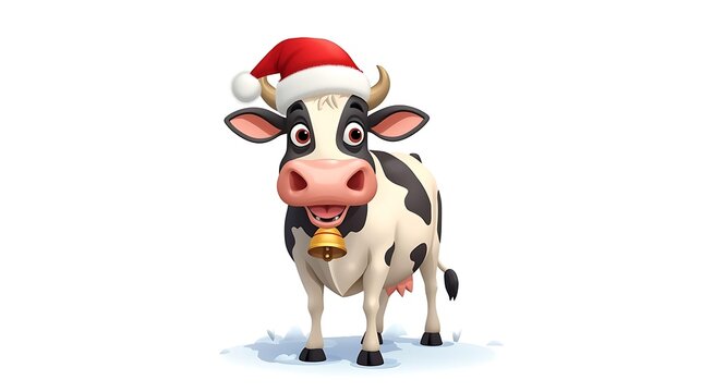 Happy dancing cow cartoon illustration