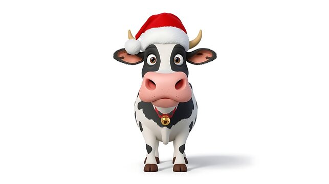 Cartoon cow character dancing with joy
