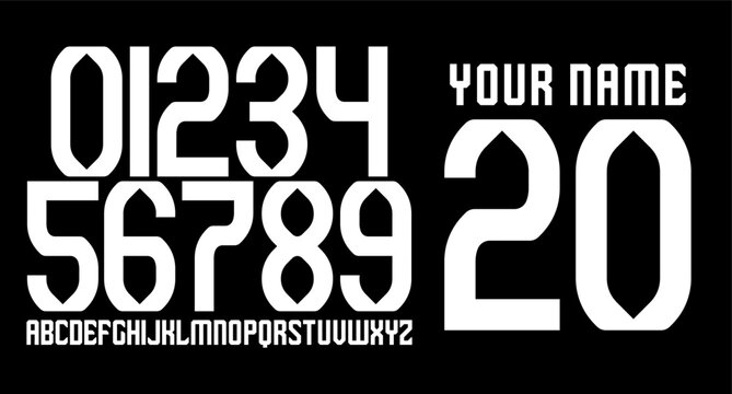 numberset modern nameset jersey	
