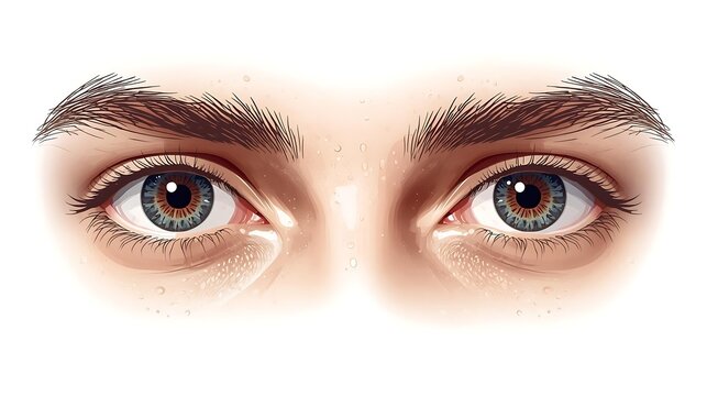 Woman's beautiful eyes looking directly forward