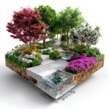 Garden Transformation Design in Split Scene View