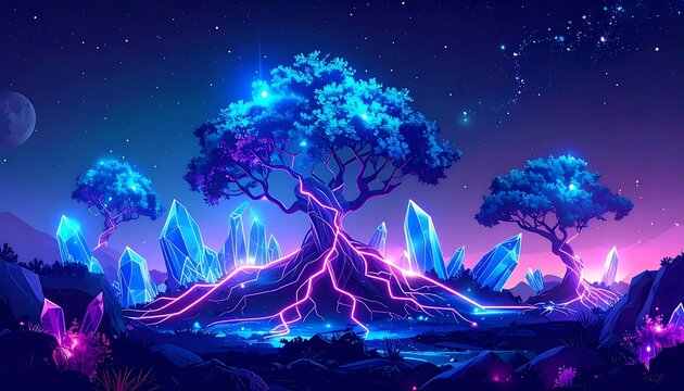 Abstract digital art of glowing blue neural network visualization.