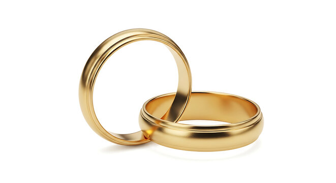Golden wedding rings on a soft surface