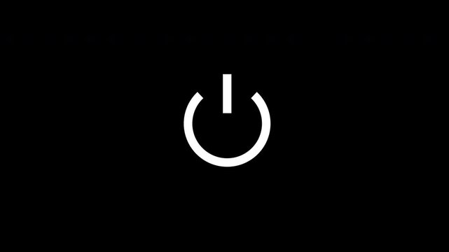Power Button Turn On Off Switch Interface Icon Animation On Black Background