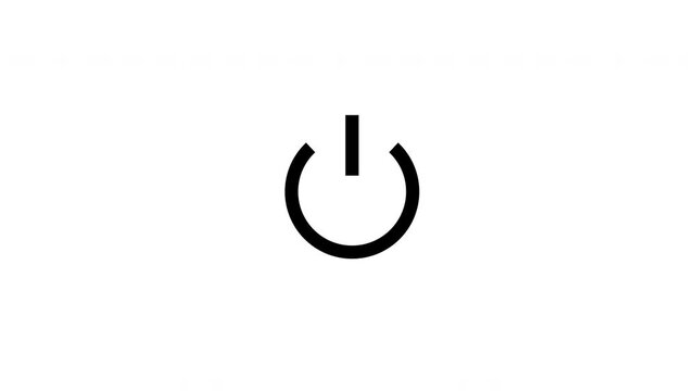 Power Button Turn On Off Switch Interface Icon Animation On White Background