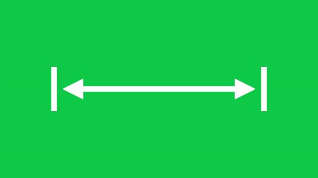 Width Dimension Measurement Line User Interface Metric Graphic Animated Symbol On Green Screen