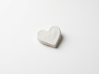 Fototapeta premium Delicate White Ceramic Heart Decor Isolated