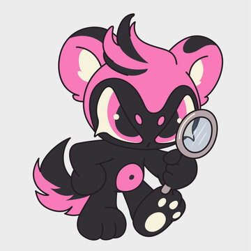 Cartoon animal detective. Funny character. Cartoon character design.