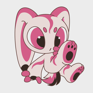 Scared cartoon animal. Funny character. Cartoon character design.
