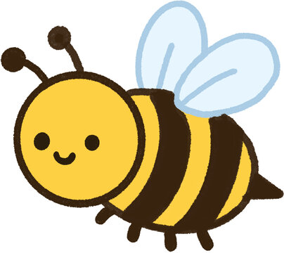 Cute Hand Drawn Honey Bee Character Illustration
