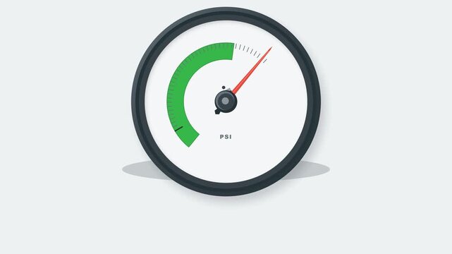 Pressure Gauge Indicator Icon Showing Optimized Performance Level for Industrial Monitoring Systems and Mechanical Measurement Tools