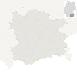 Obraz premium Munich Metropolitan Region, Germany – vector map with NUTS 3 boundaries, hydrography and geographic context (LAEA projection, PPT-compatible & fully editable)