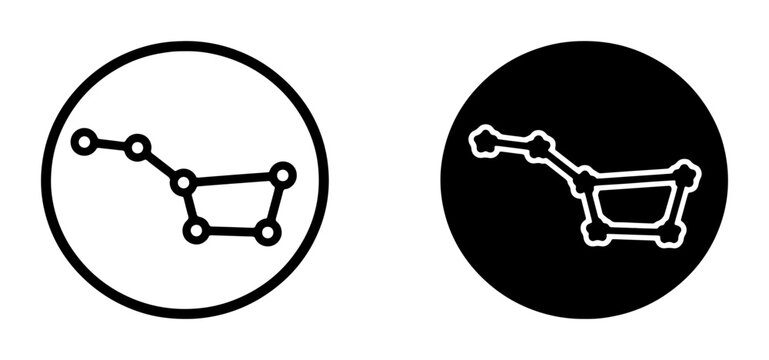 Ursa Major Constellation Icons, Big Dipper Star Map Symbols, Celestial Navigation Graphics, Space Astronomy Vector Art