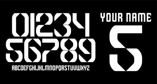 numberset modern nameset jersey	
