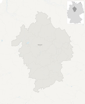 Hannover&ndash;Braunschweig&ndash;G&ouml;ttingen&ndash;Wolfsburg Metropolitan Region, Germany &ndash; vector map with NUTS 3 boundaries, hydrography and geographic context (LAEA projection, PPT-compatible & fully editable)