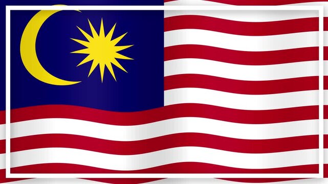 Waving Malaysia Flag Animation with Seamless Looping Motion