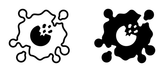 Obraz premium Abstract Splatter Icons, Ink Blob Shapes, Organic Flowing Forms, Black and White Graphic Elements, Modern Design Symbols