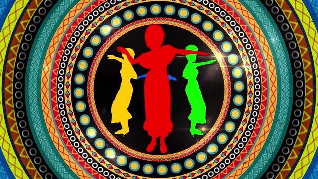 Silhouette African Dancing Girls Background