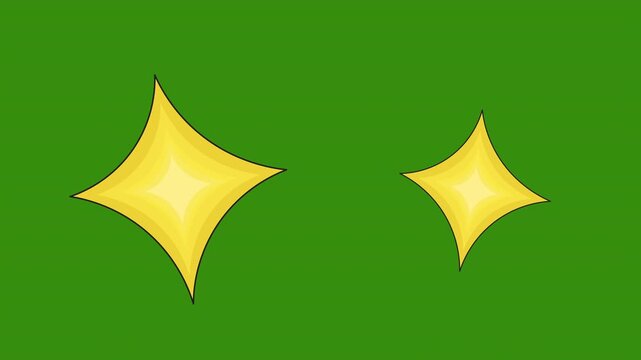 Animated Glowing Sparkle Star Light on Green Screen.