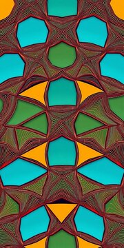 Wavy lines and triangular forms create intricate pattern, seamless, elegant