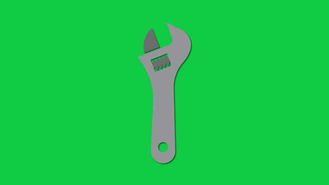 Adjustable Wrench Tool Hardware Green Screen Animation