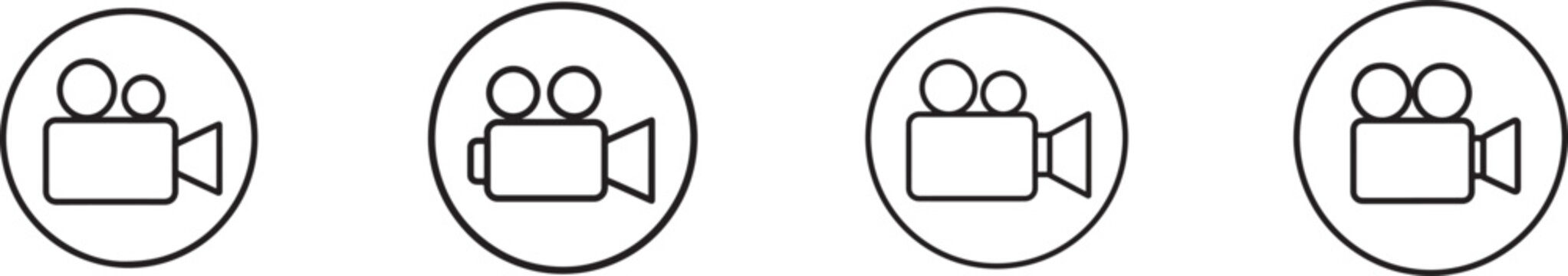 Video camera vector icon for streaming, video calls, recording, camcorder, movies and digital communication.