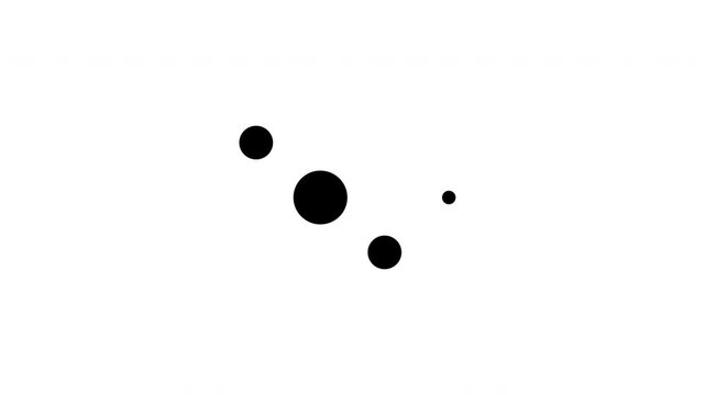 Time-based smooth 4 black circles loader animation with a transparent background in 4K resolution, featuring 4 new morphing concepts (Breathing Cross, DNA Helix, Solar System, Bouncing Diamond) every