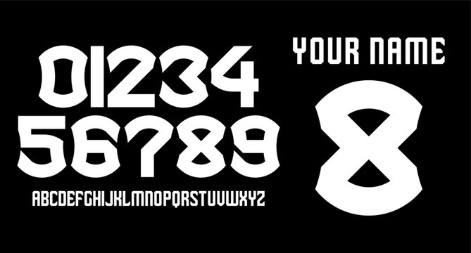 numberset modern nameset jersey	
