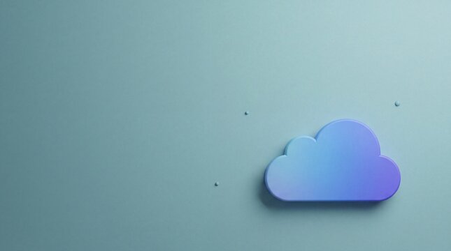 Cloud computing concept with 3D cloud icon on blue background