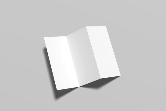 Trifold Brochure Blank Mockup 3D Render