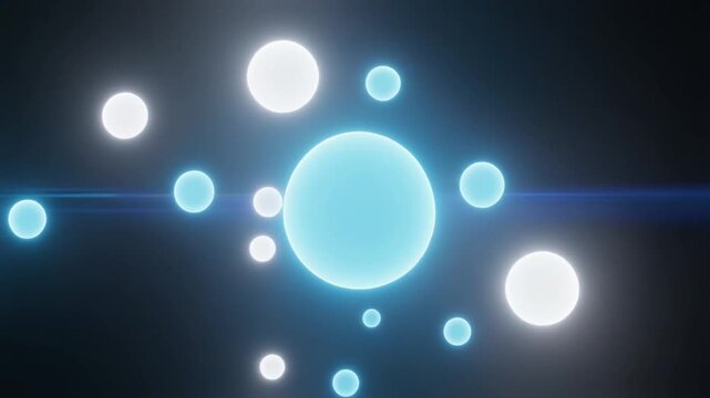 Abstract Glowing Orbs Light Particles Blue and White