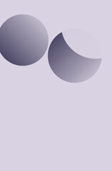 Two gradient circular shapes one full and one crescent are displayed on a lavender background circles © Sajedul