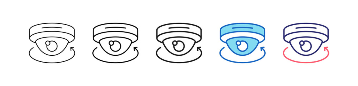 360 Camera Icon In 5 Different Styles Set Collection.   