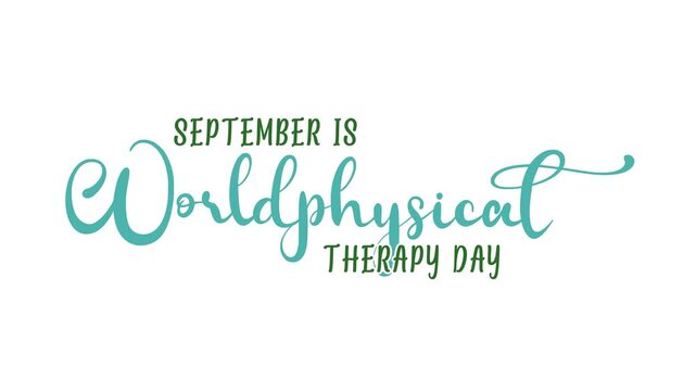 World physical therapy day text animation perfect for promoting health and wellness events online.