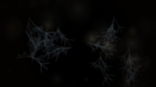 Abstract frosty ice crystal formation glowing against dark background dynamic motion graphic sequence for winter holiday themed video production project cinematic.