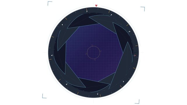 Abstract Circular Camera Shutter Opening and Closing Interface Animation