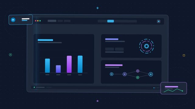 Futuristic HUD data dashboard interface with scanning laser line animation.
