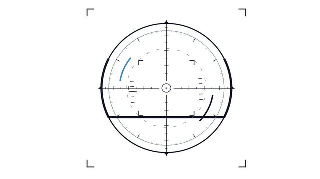 Digital HUD Sniper Scope Interface With Rotating Targeting Reticle