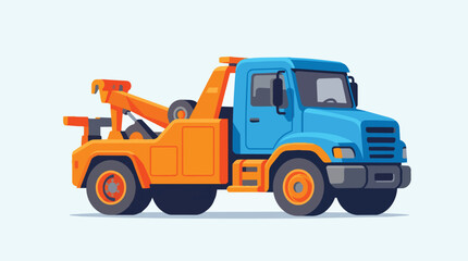 Fototapeta premium Tow Truck with Winch Flat Illustration