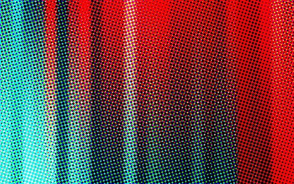 Classic cmyk halftone pattern featuring cyan magenta and yellow overlaps for a traditional print media aesthetic look