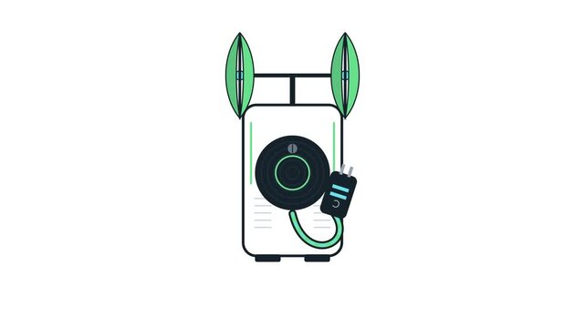 Electric air purifier with rotating blades disconnecting from power plug