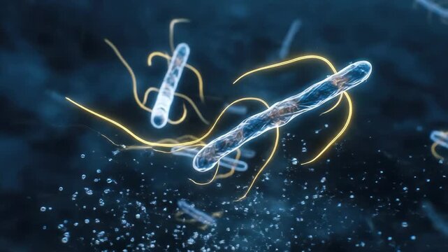 Bacteria or virus cells multiplying in research laboratory