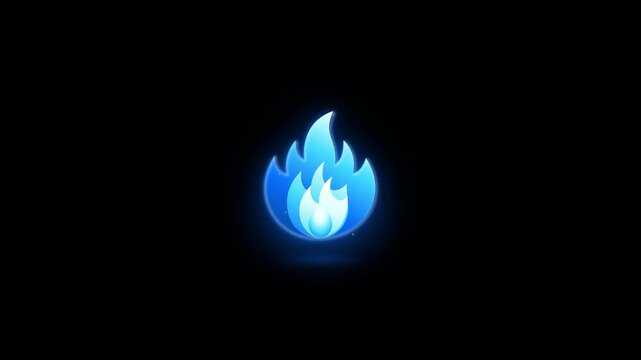 Blue fire video motion graphics set