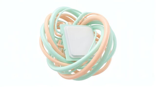3D Render Vector Pastel Cryogenic Tech Core