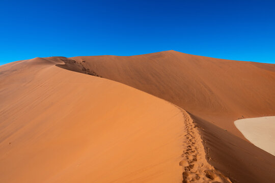 Footprints on a Namibian Sand Dune