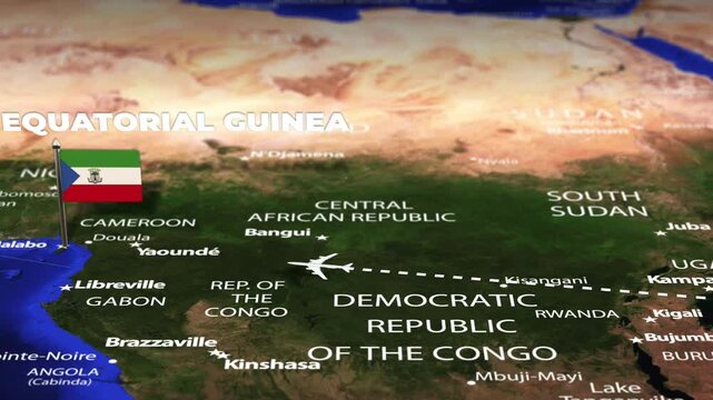 Flight From Nairobi KENYA to Malabo EQUATORIAL GUINEA with flag pins