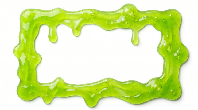 Dripping Green Slime Border Frame Isolated for Halloween or Kids Design