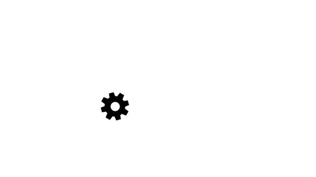 Business Process Automation Workflow Loop Icon Animation on Chroma Key Green and Plain White